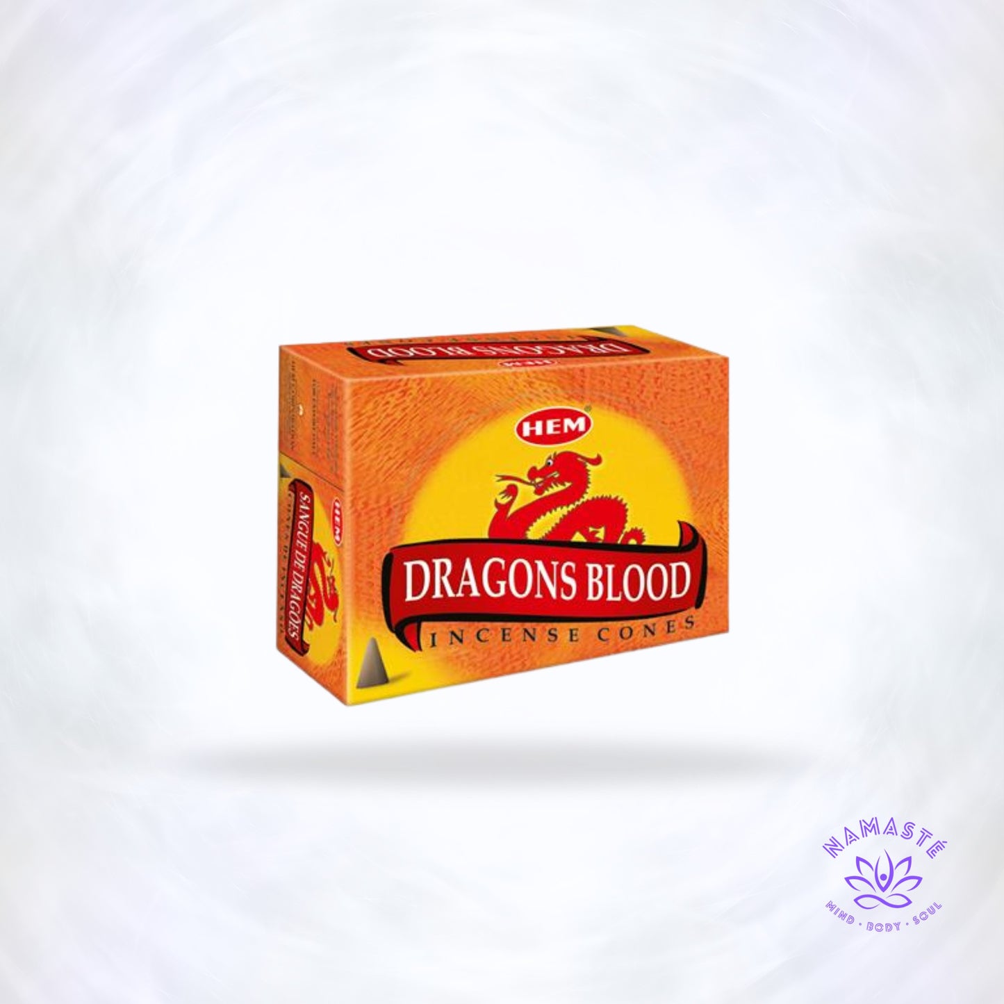 Dragon Blood wierookkegels van HEM – zoet-harsachtige geur met sandelhout en ceder, die beschermt, zuivert en de energie verhoogt.