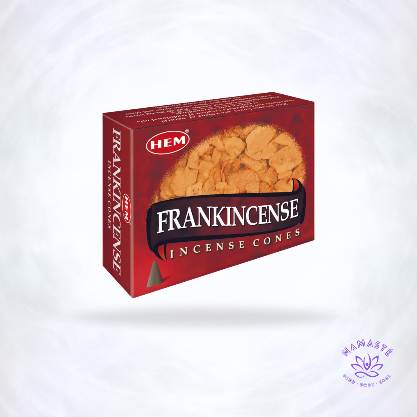 Frankincense wierookkegels van HEM – warme, kruidige geur van olibanum die zuivering, spiritueel bewustzijn en innerlijke rust bevordert.