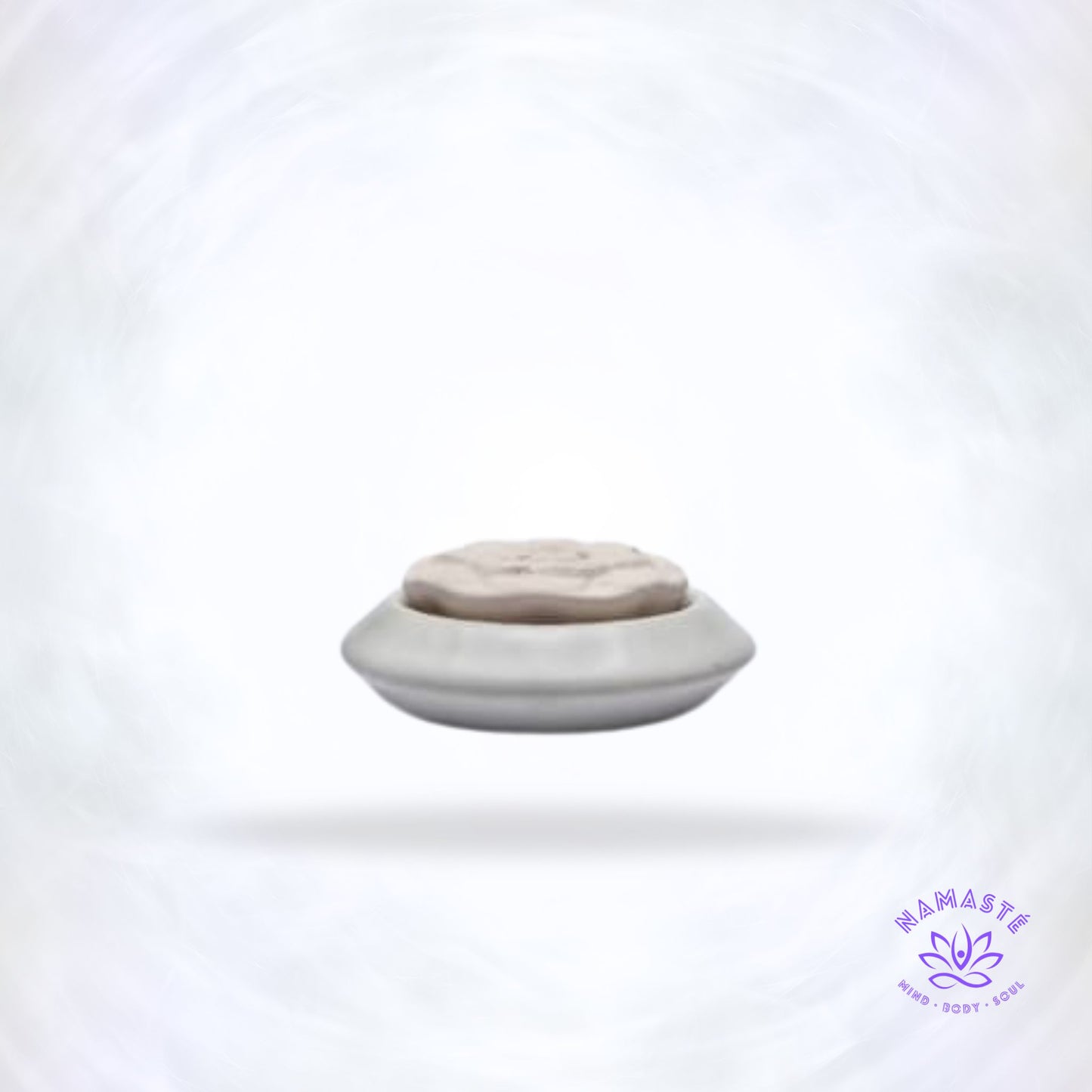 Witte lotus geursteen van keramiek voor subtiele geurverspreiding.