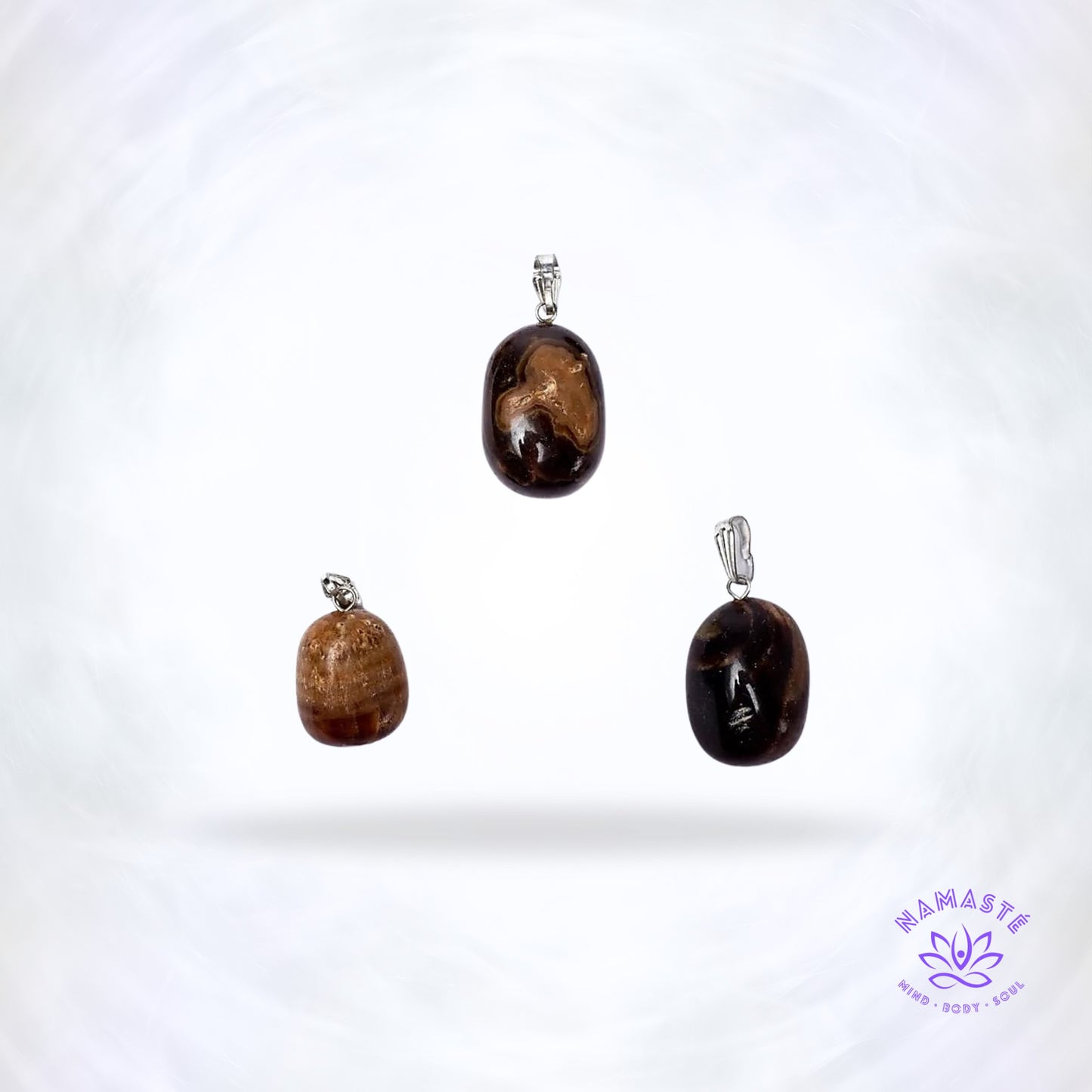 Honing calciet edelsteenhanger – goudkleurige steen die hartenergie, positiviteit en inspiratie stimuleert.