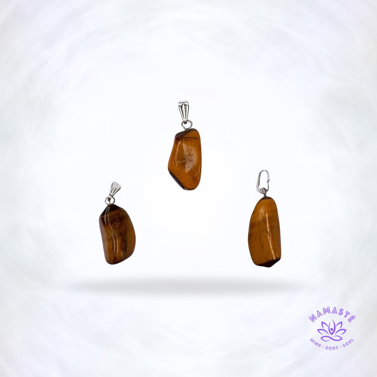 Tijgeroog edelsteenhanger – warme gestreepte steen die energie, bescherming en zelfvertrouwen stimuleert.