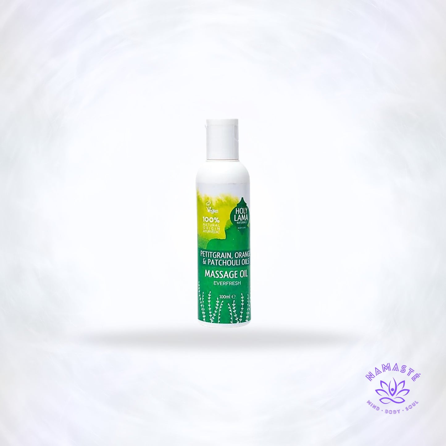 Holy Lama Everfresh massageolie – natuurlijke Ayurvedische massage- en bodyolie in 100ml fles.
