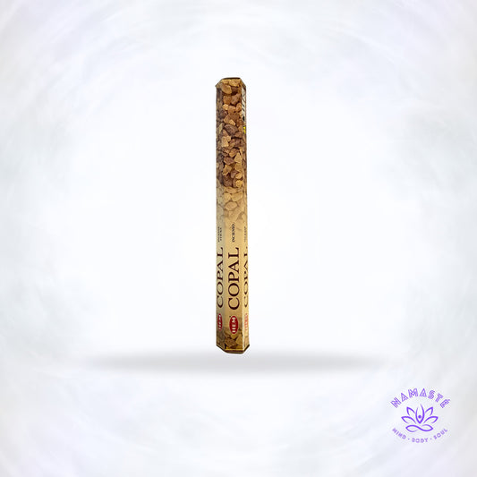HEM Copal wierookstokjes met warme harsachtige copalgeur, geschikt voor meditatie, rituelen en sfeerschepping.