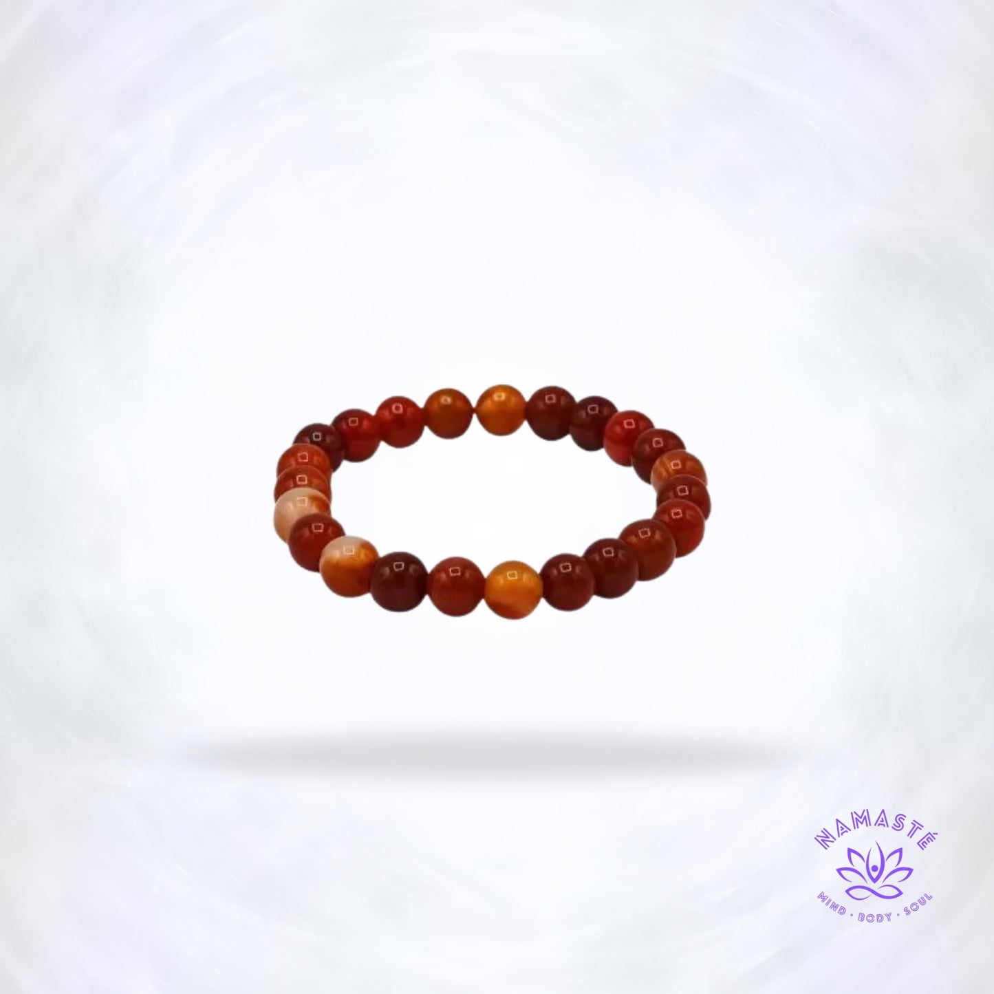 Carneool armband 8 mm – krachtige, vurige armband voor motivatie, creativiteit en levensenergie.