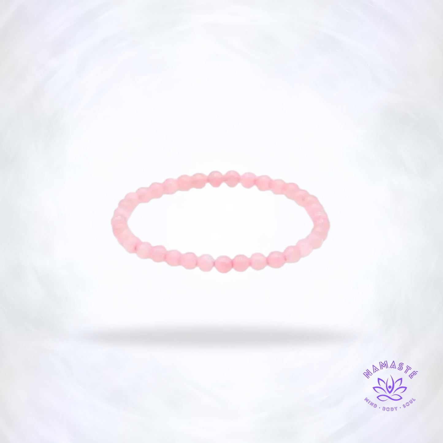 Rozenkwarts armband 4 mm – zachte liefdevolle armband voor hartchakra en emotionele heling.