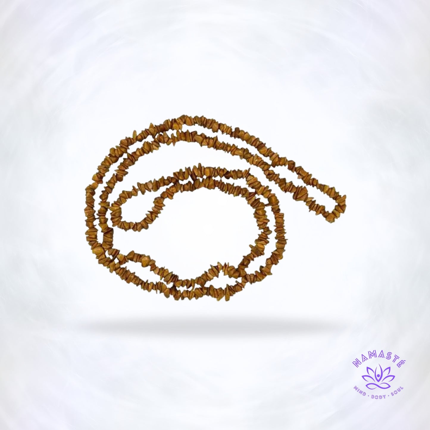 Ketting van chips stenen in Gele Jaspis – natuurlijke steenchips van 5 mm op snoer van 40 cm.