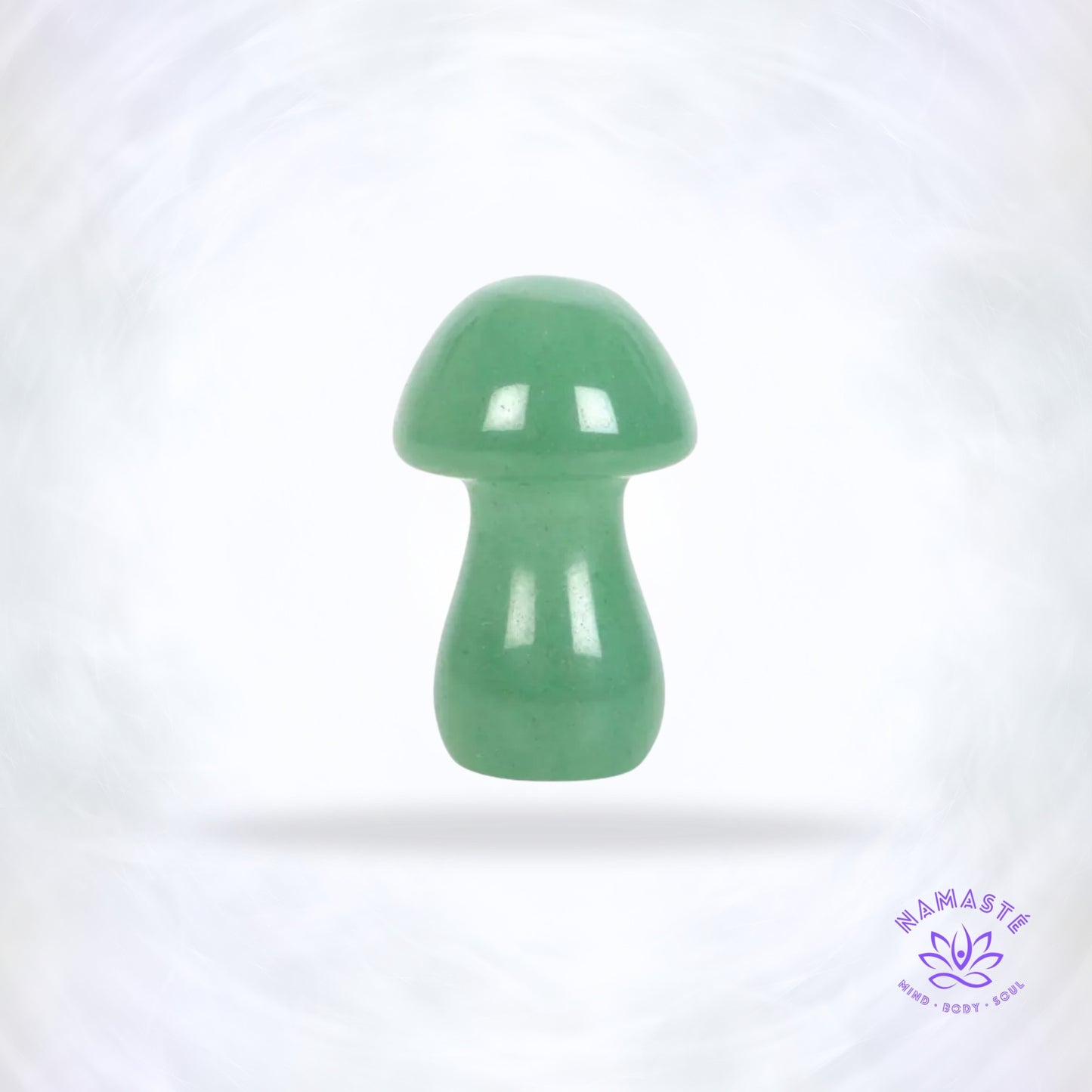 Groene Aventurijn kristallen paddestoel van 4 cm – groen gelukskristal in decoratieve paddenstoelvorm.