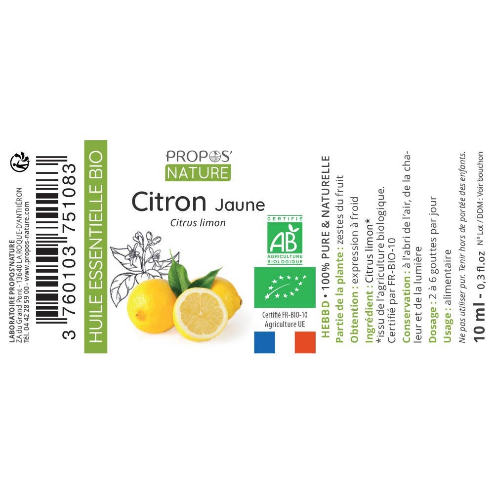 propos'nature citroen olie fleslabel