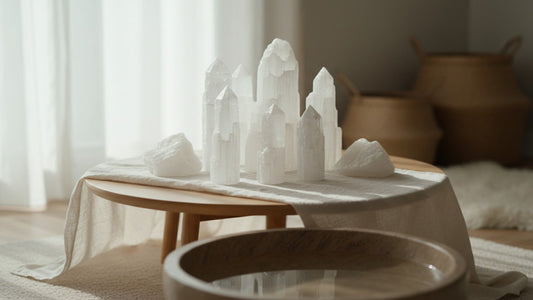 Seleniet kristallen in rustige setting – werking en gebruik van seleniet