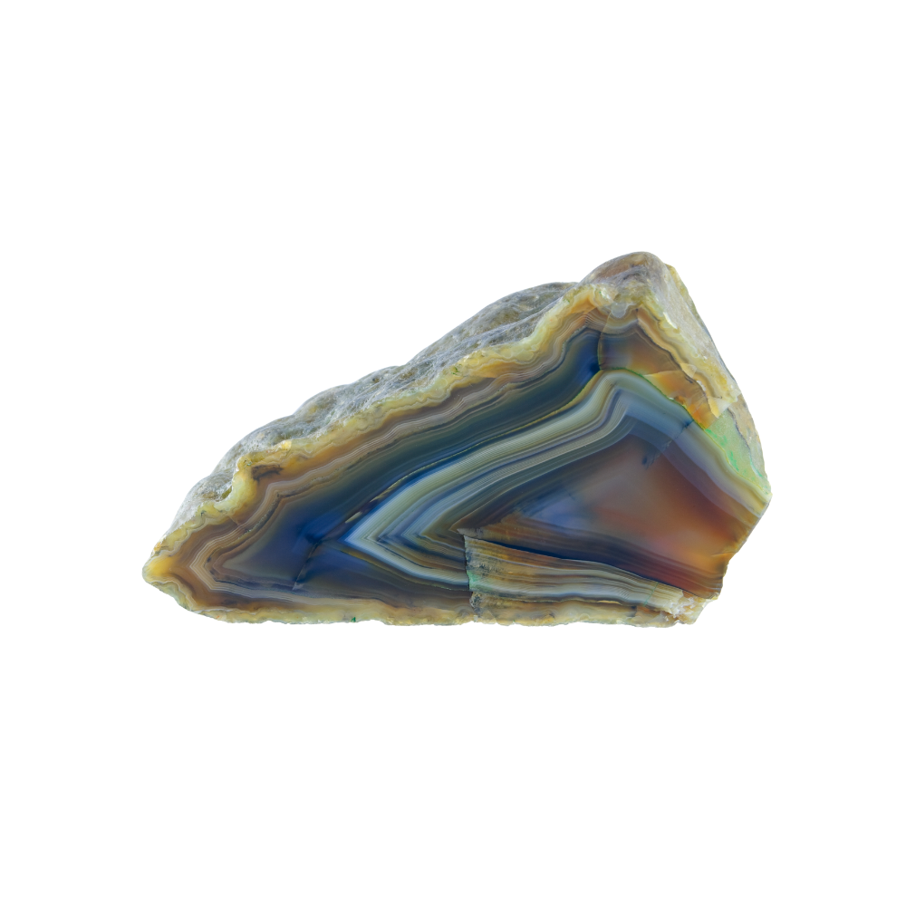 een doorsnede van een veelkleurige agaat