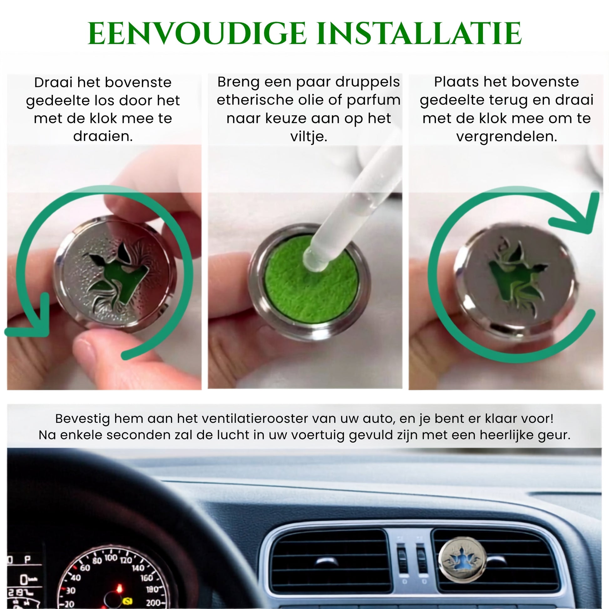 installatie uitleg voor de clip on diffuser