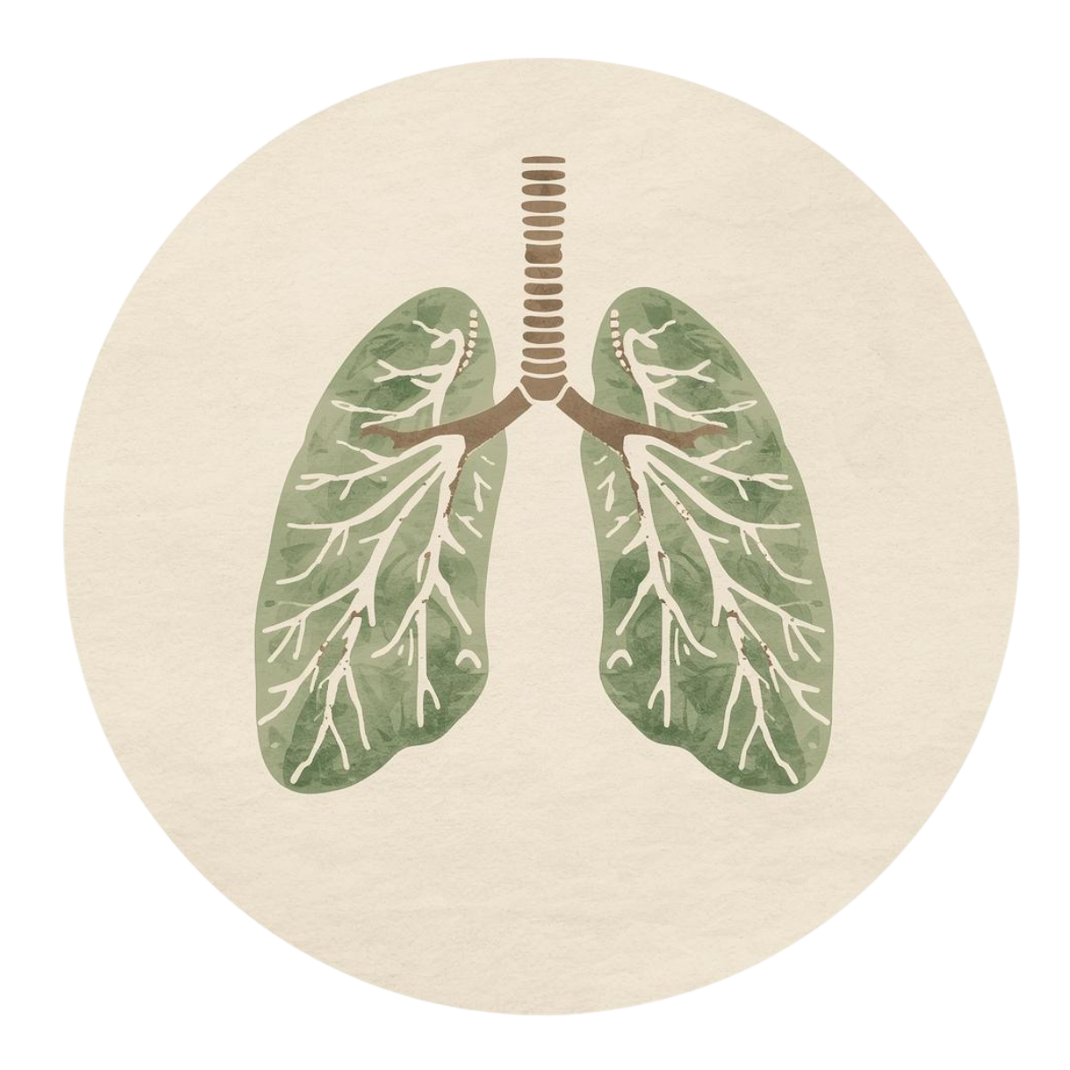 tekening van groene longen