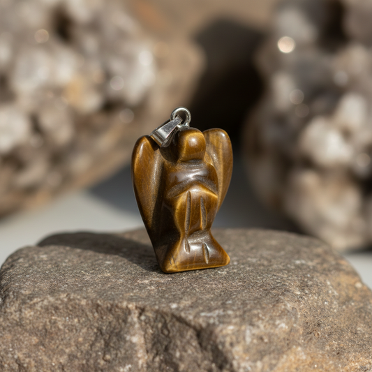 engelhanger tijgeroog op een rots