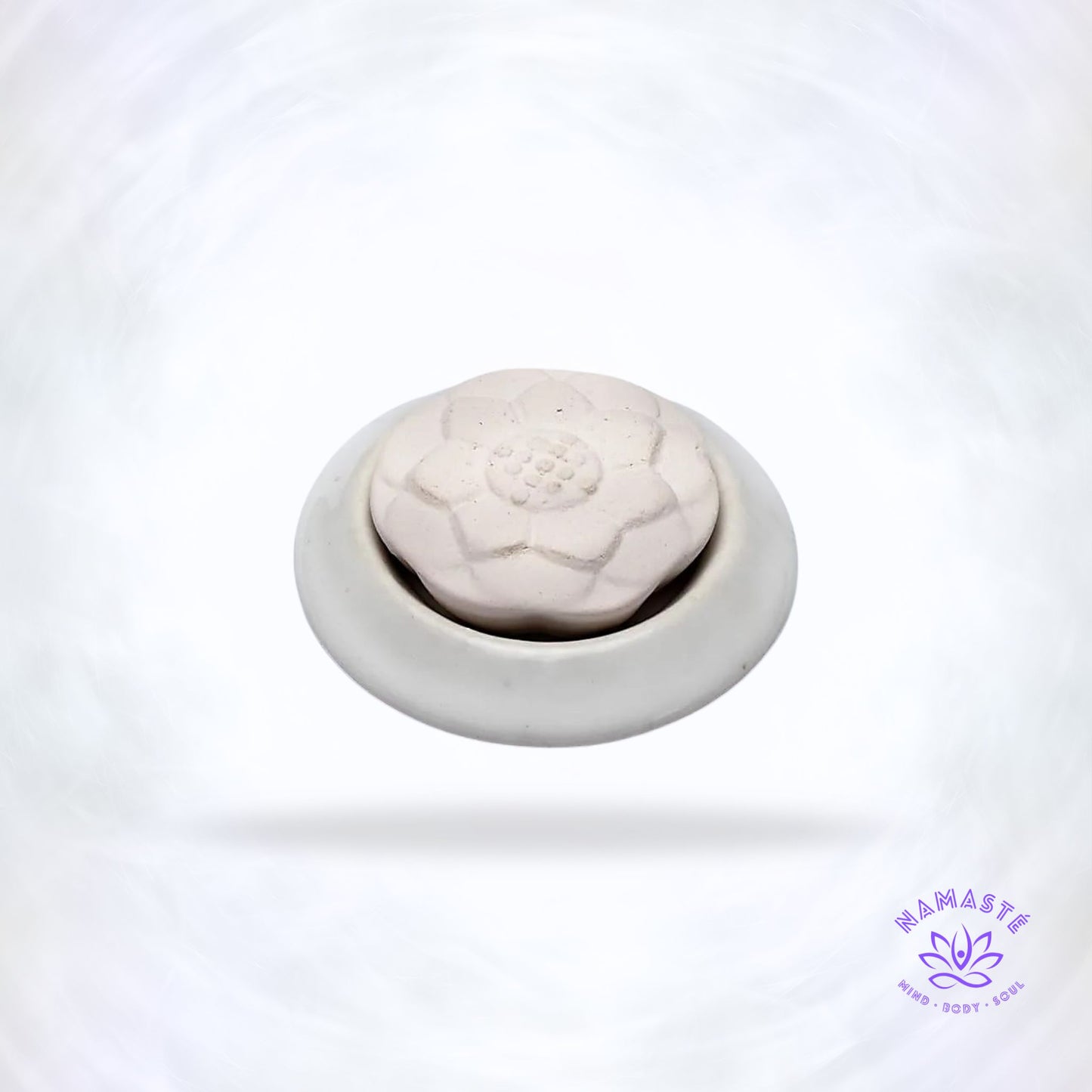 Witte lotus geursteen van keramiek voor subtiele geurverspreiding.