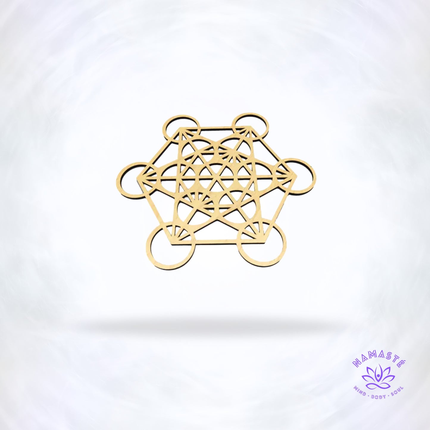 Houten Metatron grid off-white 20 cm – energetisch symbool voor bescherming, balans en spirituele groei, perfect voor kristallen en meditatie.