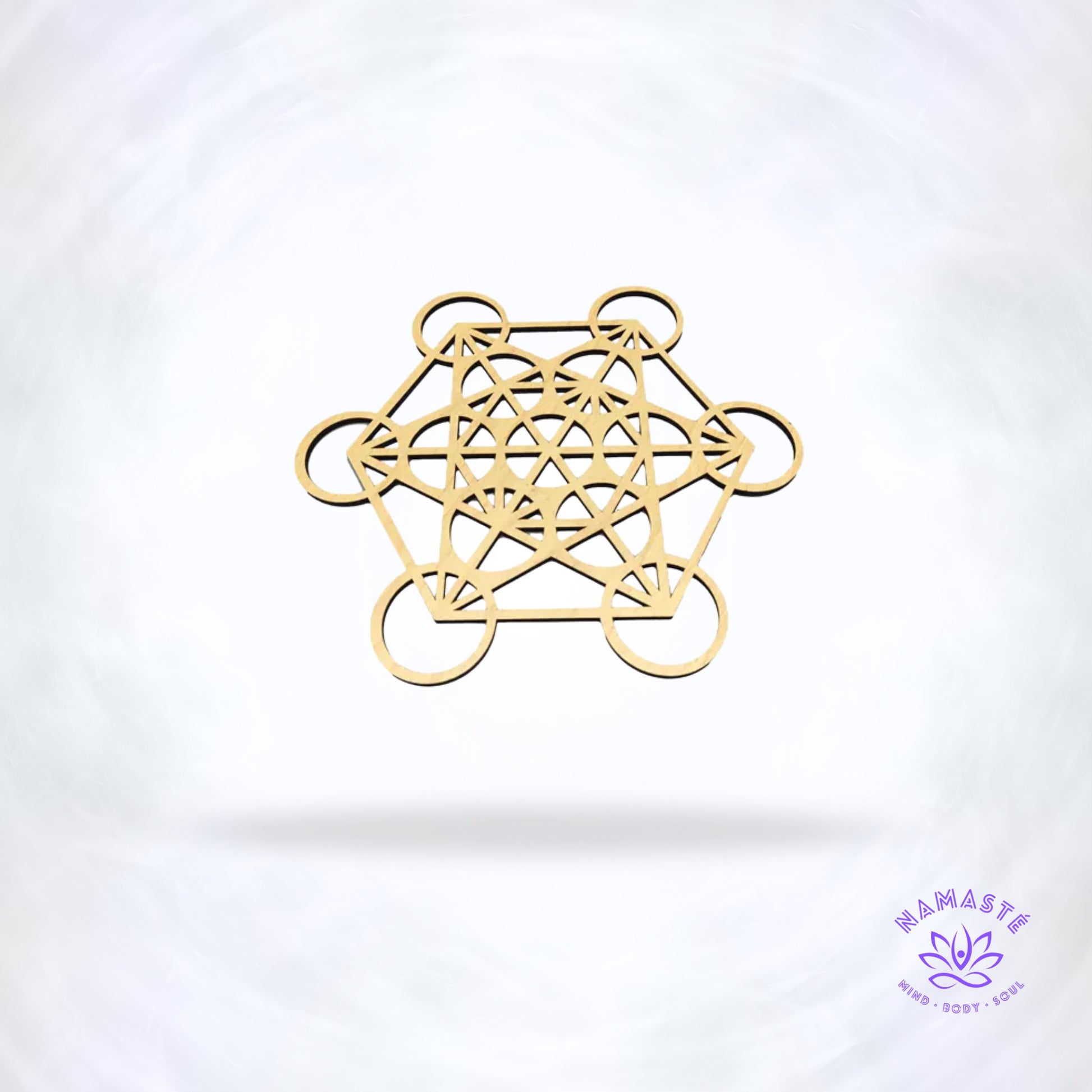 Houten Metatron grid off-white 20 cm – energetisch symbool voor bescherming, balans en spirituele groei, perfect voor kristallen en meditatie.