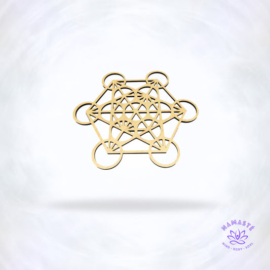 Houten Metatron grid off-white 20 cm – energetisch symbool voor bescherming, balans en spirituele groei, perfect voor kristallen en meditatie.