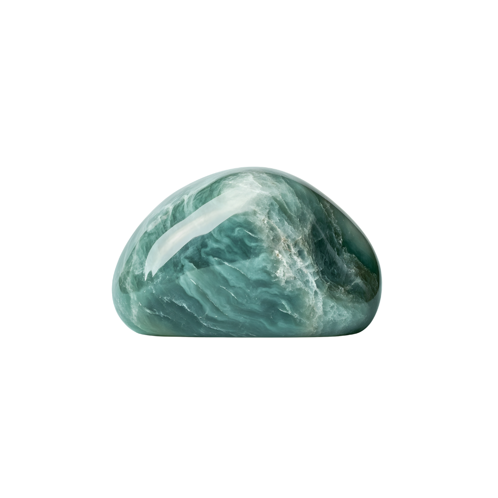 een gepolijste groene fluoriet steen