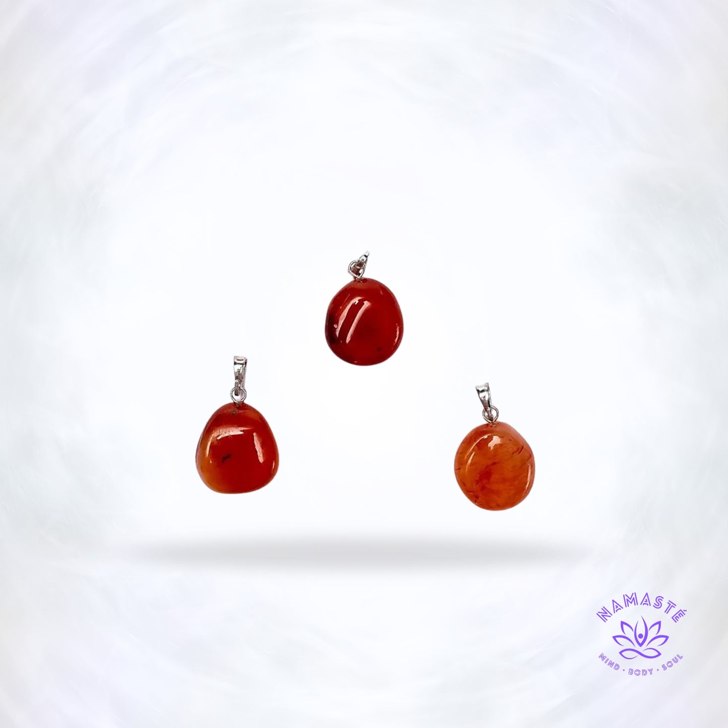 Carneool edelsteenhanger – warme oranje steen die kracht, zelfvertrouwen en daadkracht stimuleert.