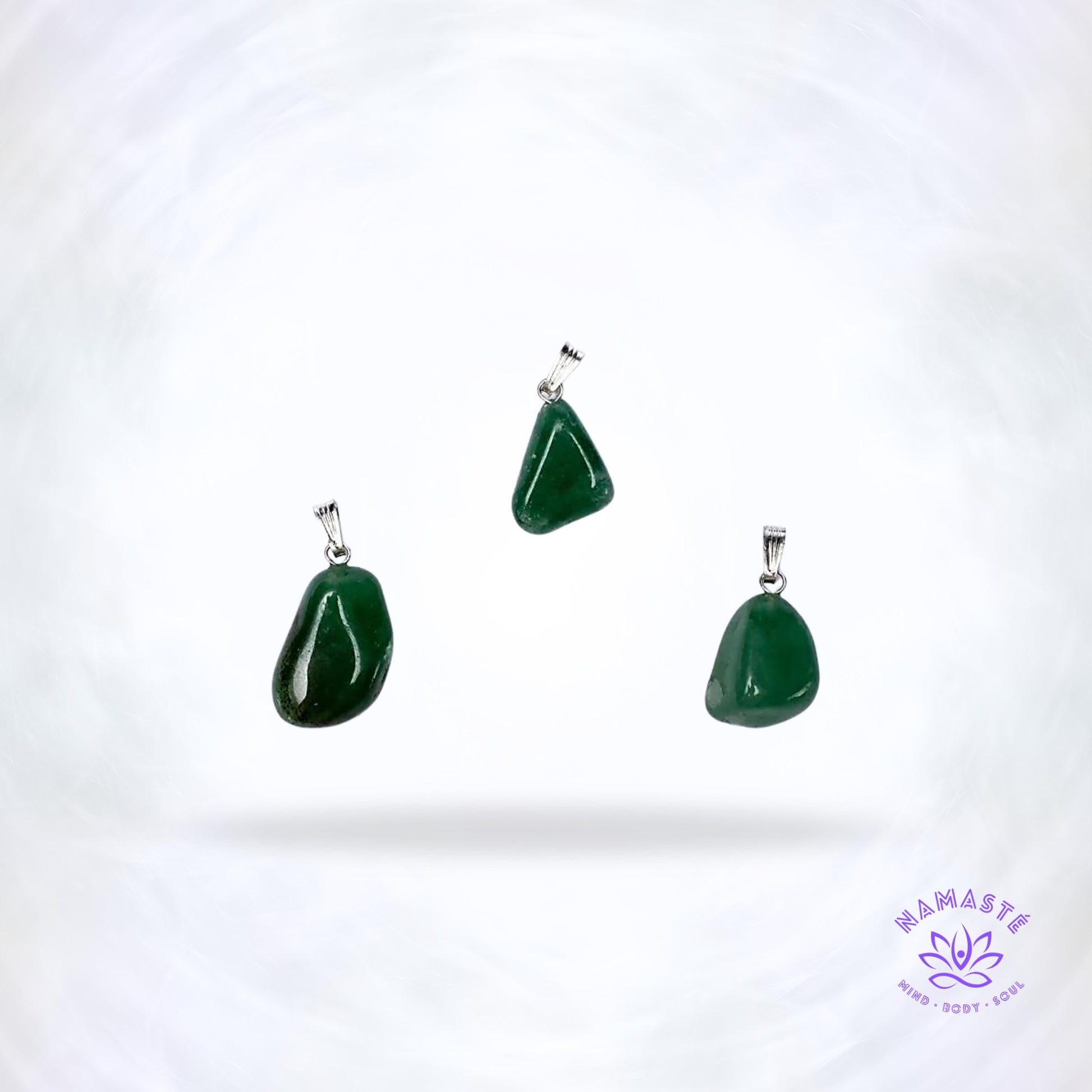 Groene aventurijn edelsteenhanger – natuurlijke steen die creativiteit, volharding en het manifesteren van doelen stimuleert.