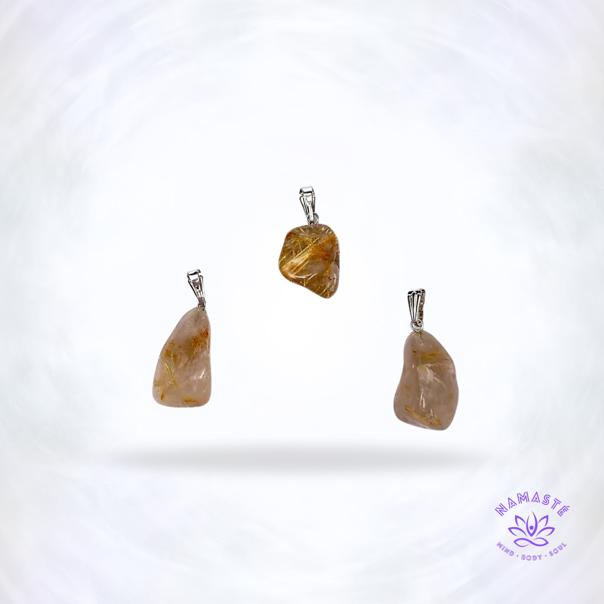 Rutielkwarts edelsteenhanger – heldere steen die transformatie, verlichting en verbinding met hogere energieën stimuleert.