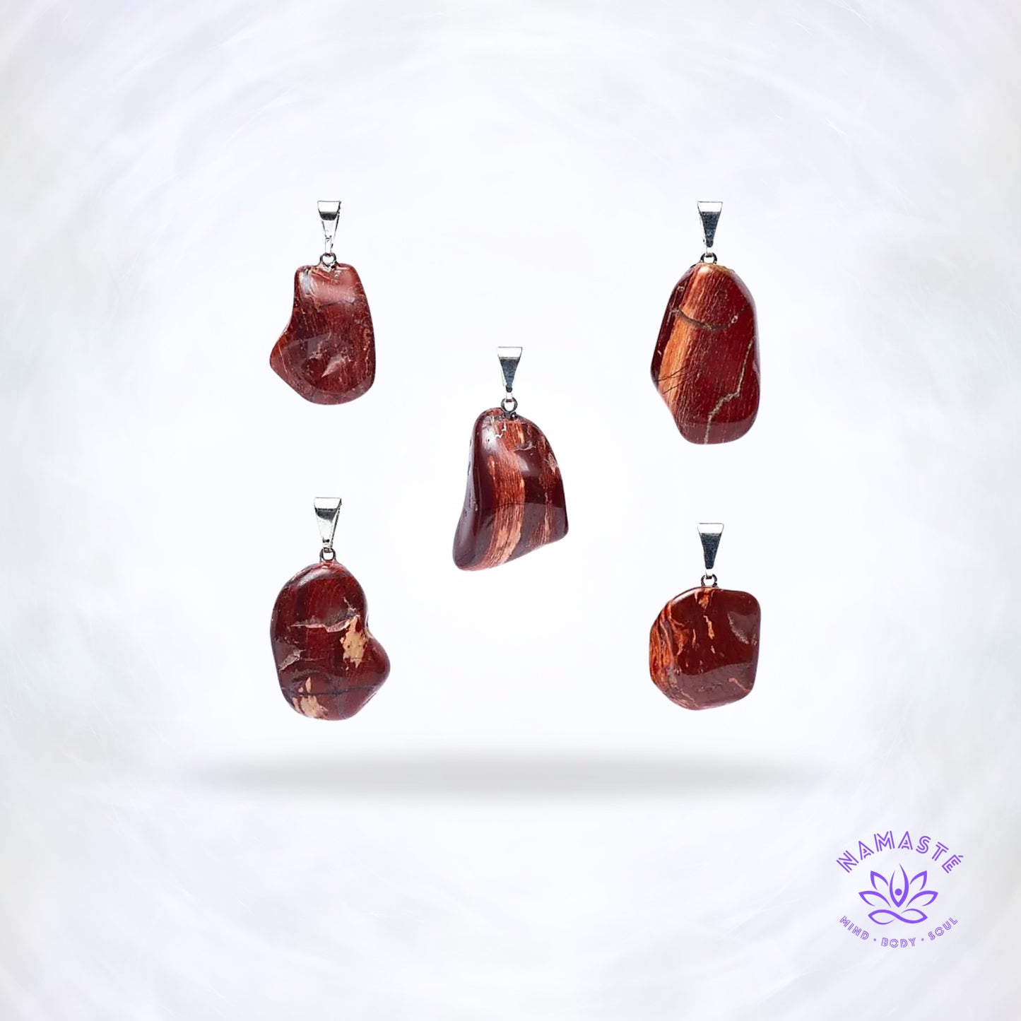 Slangenhuid jaspis edelsteenhanger – aardende en beschermende steen die inzicht, helderheid en spirituele afstemming bevordert.