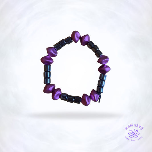 hematiet armband met roze fantasie