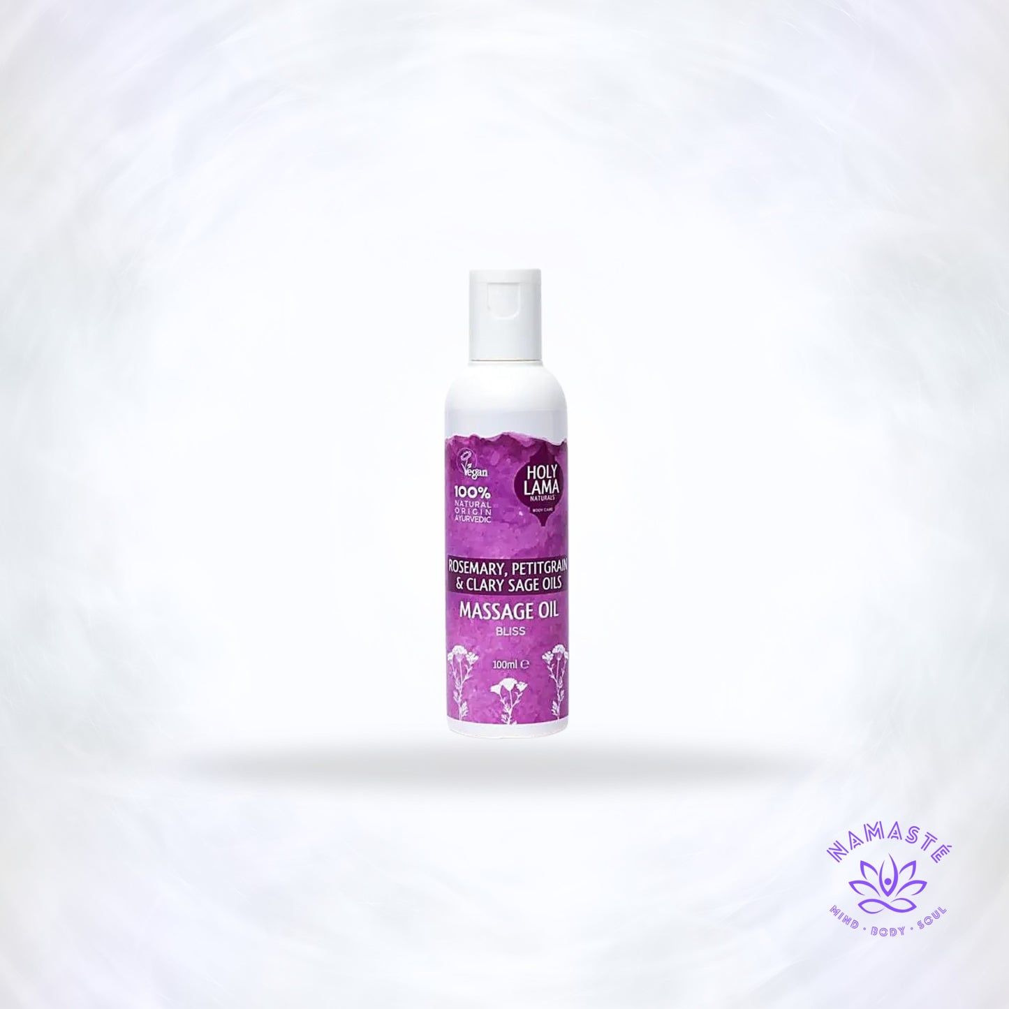 Holy Lama Bliss massageolie – Ayurvedische body- en massageolie met rozemarijn, muskaatsalie & citroen.