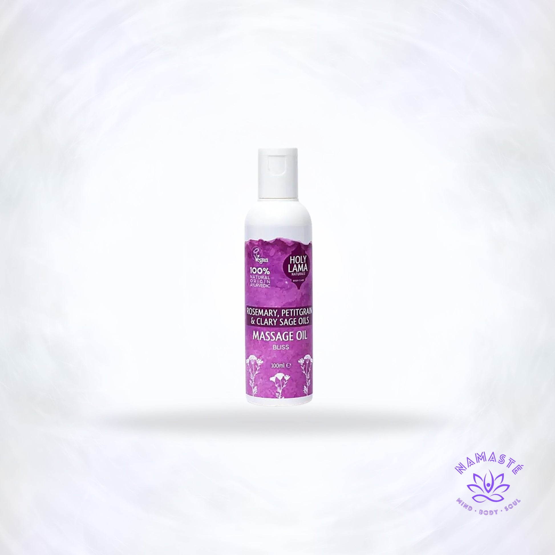 Holy Lama Bliss massageolie – Ayurvedische body- en massageolie met rozemarijn, muskaatsalie & citroen.