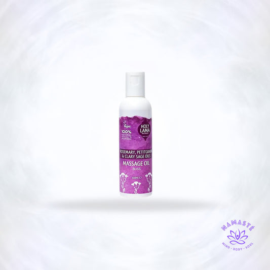 Holy Lama Bliss massageolie – Ayurvedische body- en massageolie met rozemarijn, muskaatsalie & citroen.