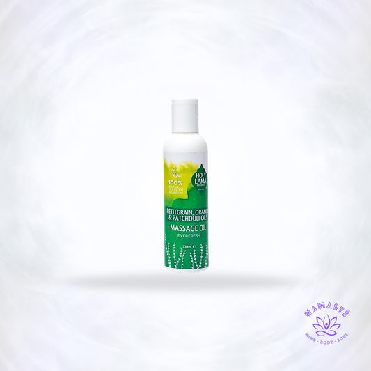 Holy Lama Everfresh massageolie – natuurlijke Ayurvedische massage- en bodyolie in 100ml fles.