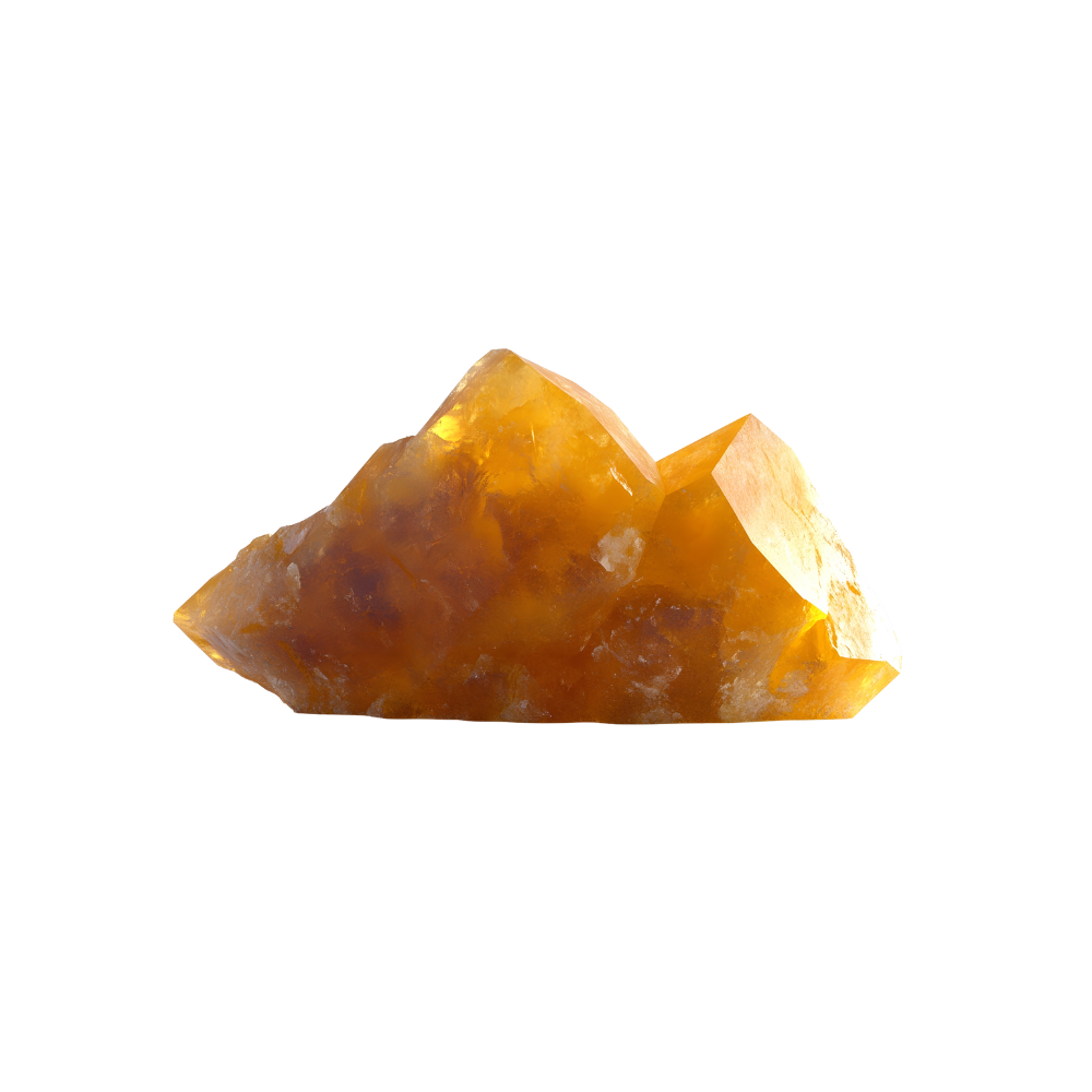 een stuk ruwe honing calciet