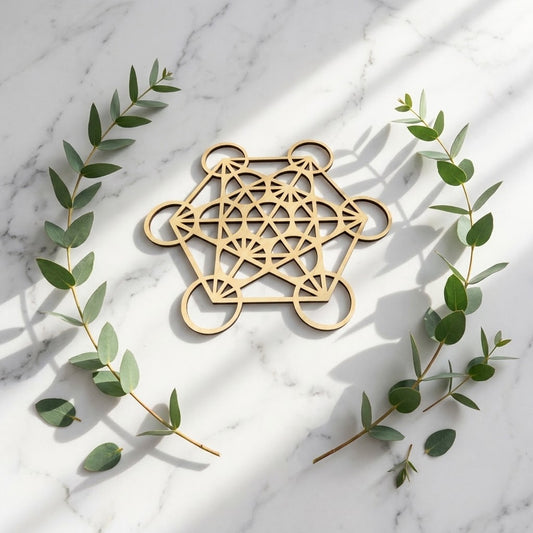 metatron grid op een marmeren ondergrond