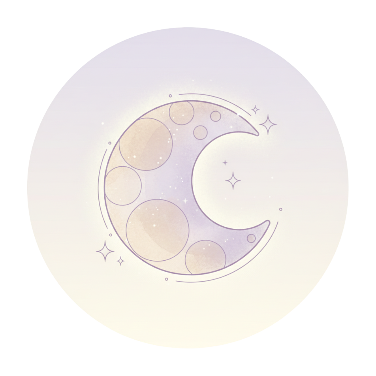 Afbeelding van een maan in een cirkel
