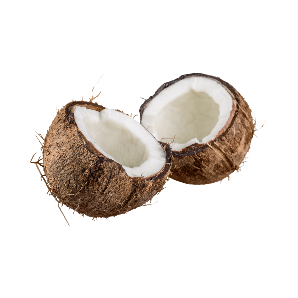 een kokosnoot doormidden