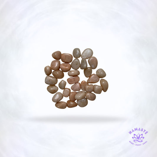 Maansteen Trommelstenen Logo Afbeelding