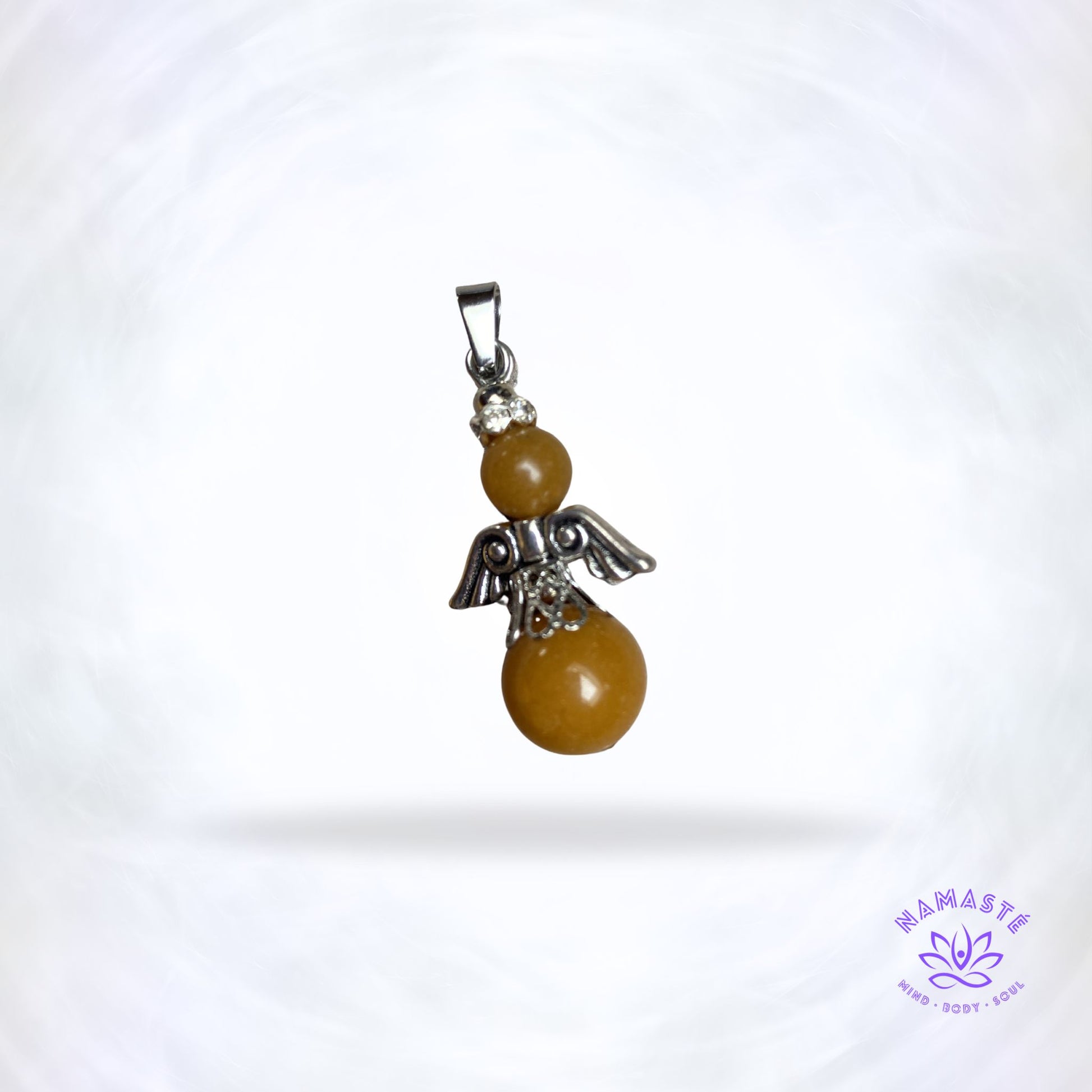 engeltje hanger met vleugeltjes in gele jade