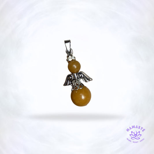engeltje hanger met vleugeltjes in gele jade