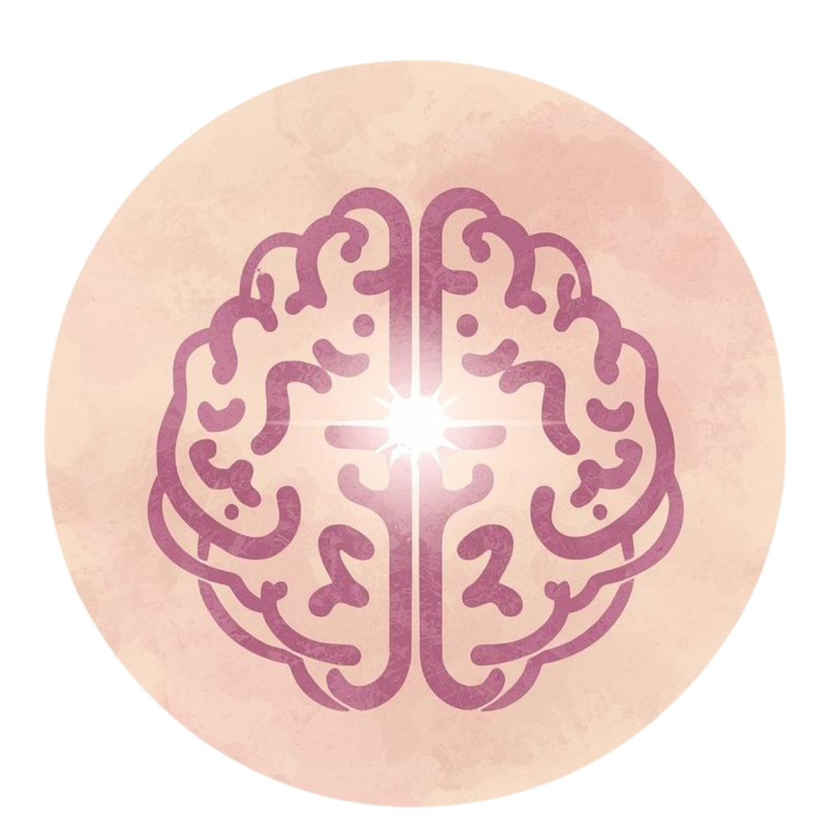 tekening van hersenen met een fonkel in het midden