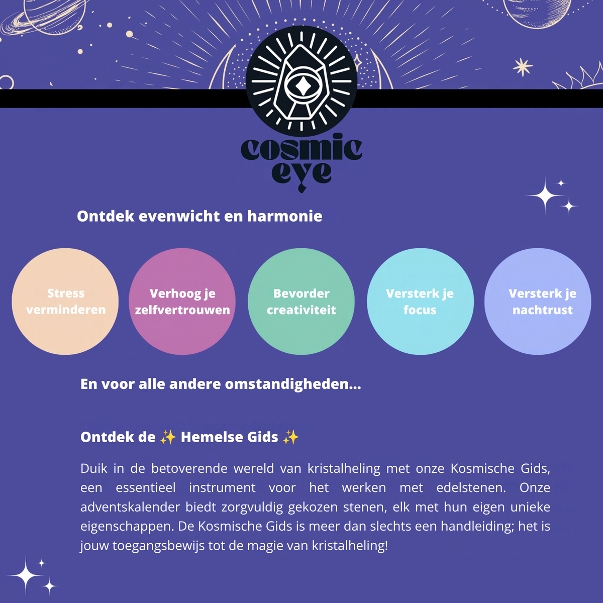 Info over de kracht van de cosmic eye adventkalender