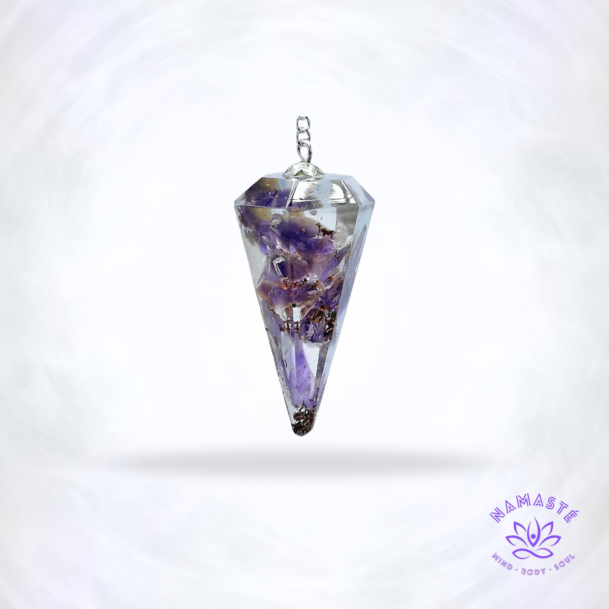 Facetgeslepen orgonite pendel met amethist van AA-kwaliteit