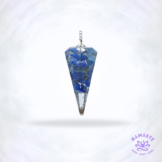 Facetgeslepen orgonite pendel met lapis lazuli van AA-kwaliteit