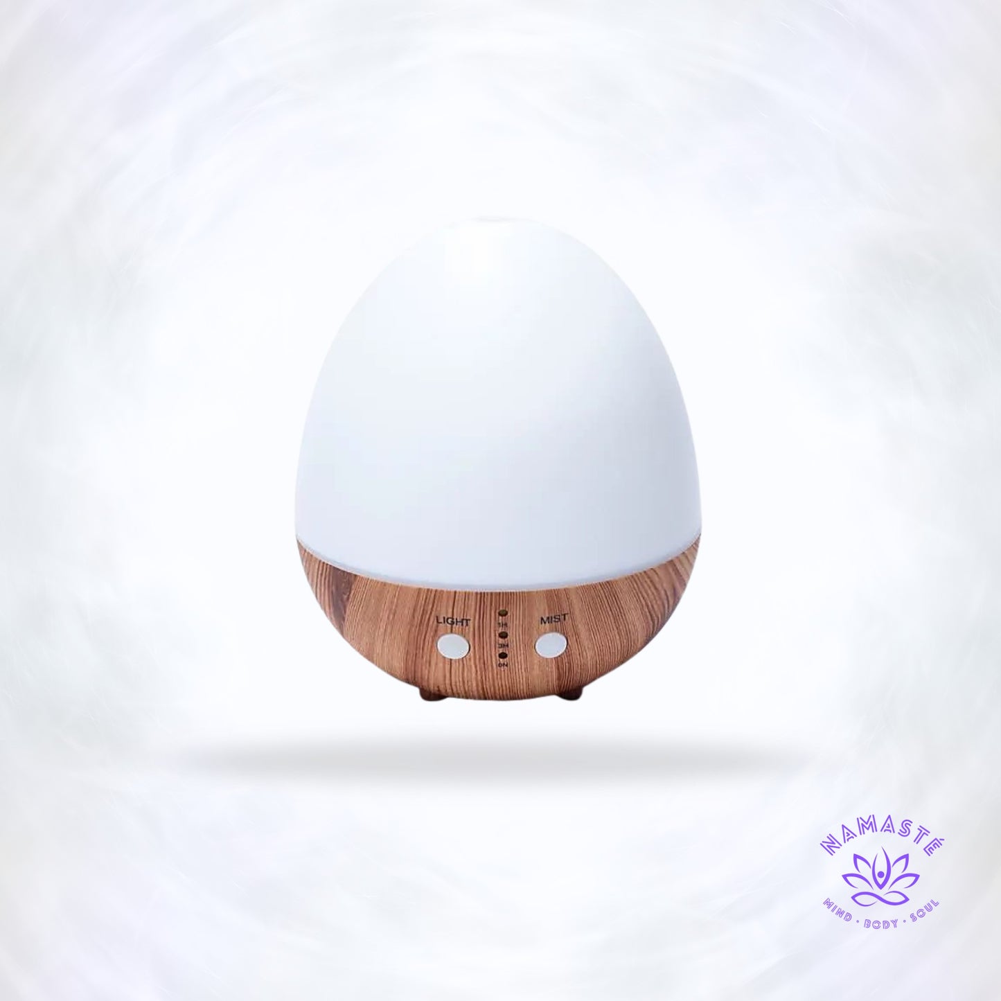 Aroma diffuser Oval White Naturel USB – stijlvolle, ultrasone diffuser met LED-licht die essentiële oliën vernevelt voor rust en aromatherapie.