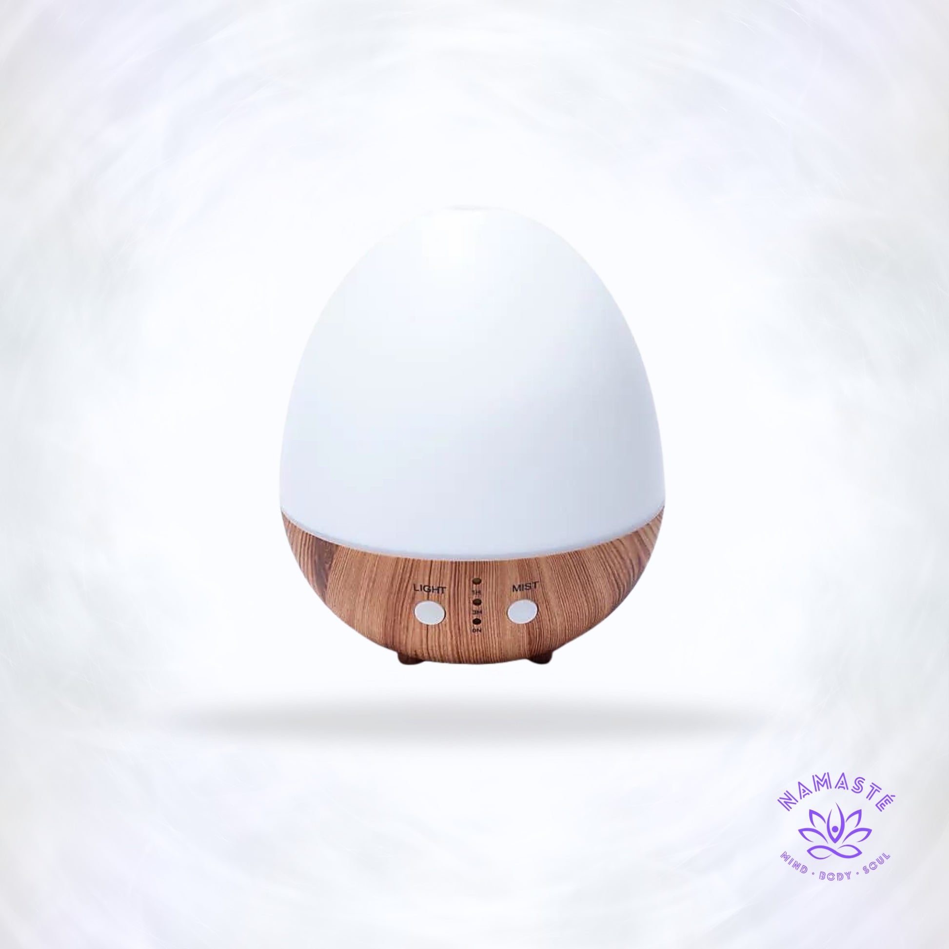 Aroma diffuser Oval White Naturel USB – stijlvolle, ultrasone diffuser met LED-licht die essentiële oliën vernevelt voor rust en aromatherapie.