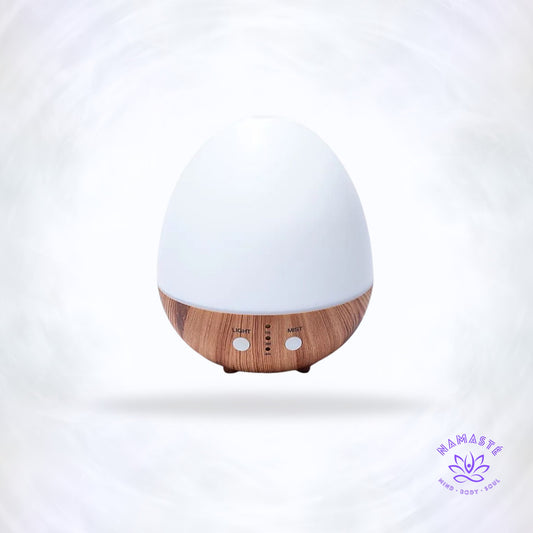 Aroma diffuser Oval White Naturel USB – stijlvolle, ultrasone diffuser met LED-licht die essentiële oliën vernevelt voor rust en aromatherapie.