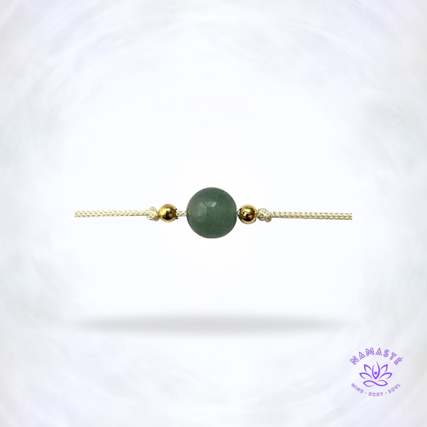 Minimalistische armband met één edelsteen — groene aventurijn