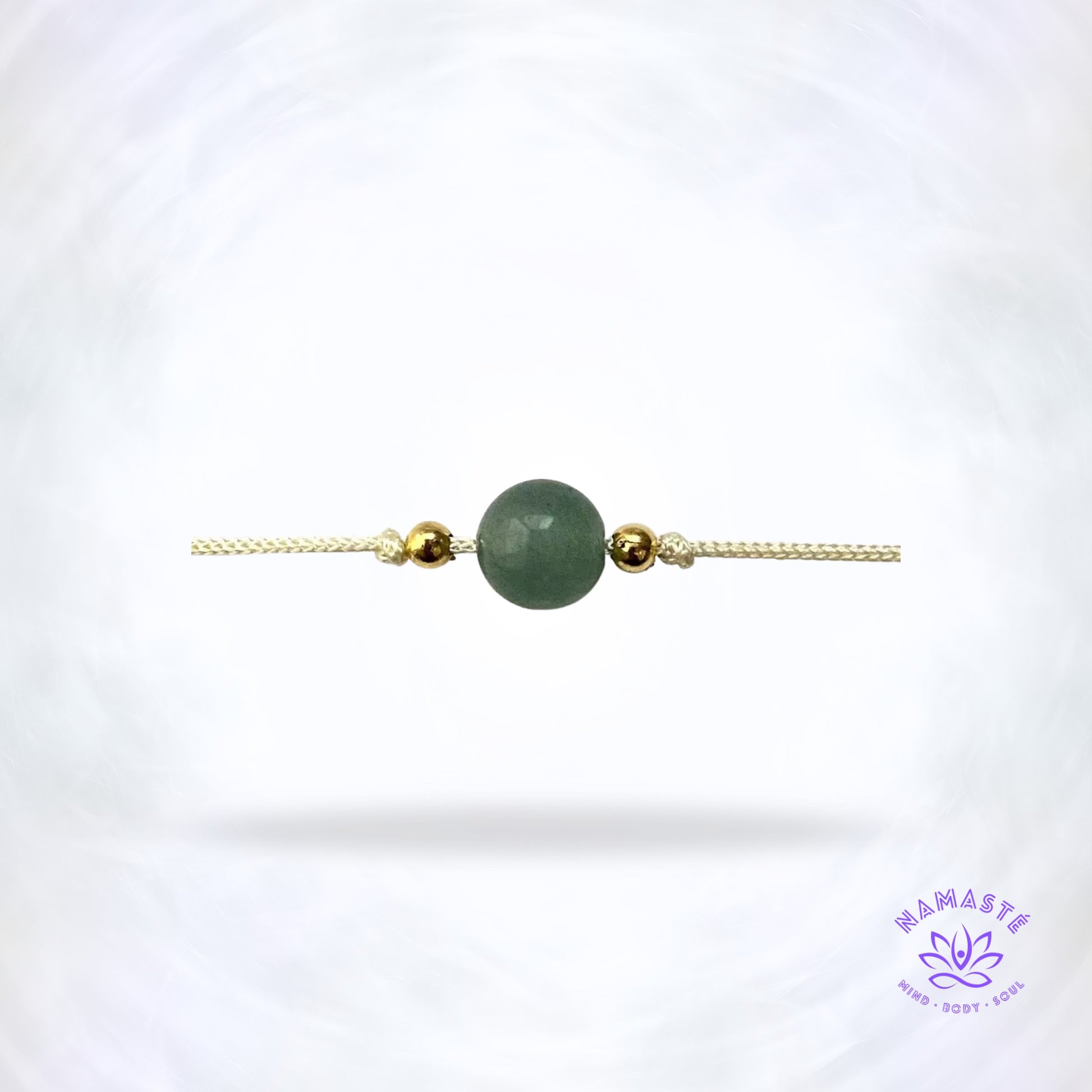 Minimalistische armband met één edelsteen — groene aventurijn