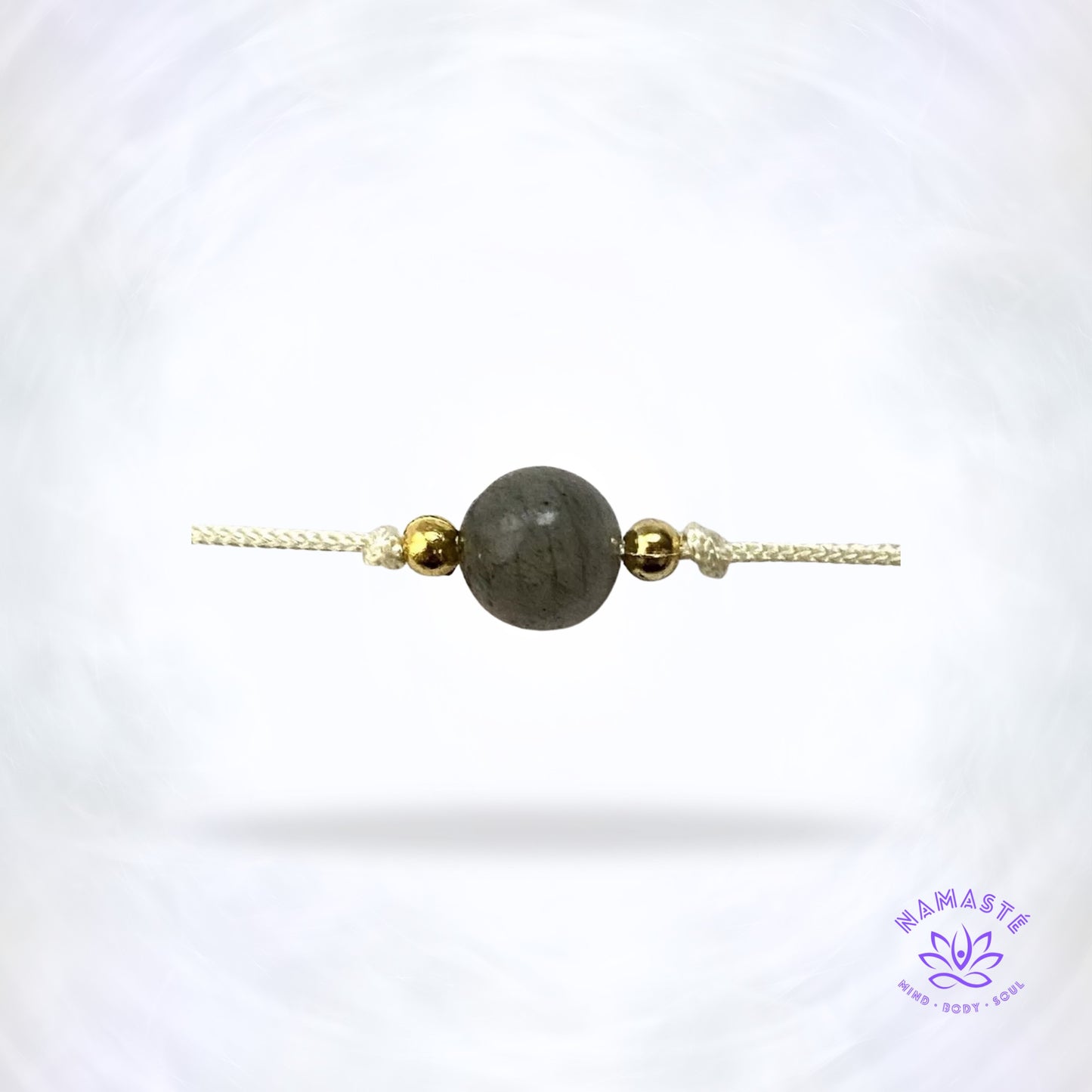 Minimalistische armband met één edelsteen — labradoriet