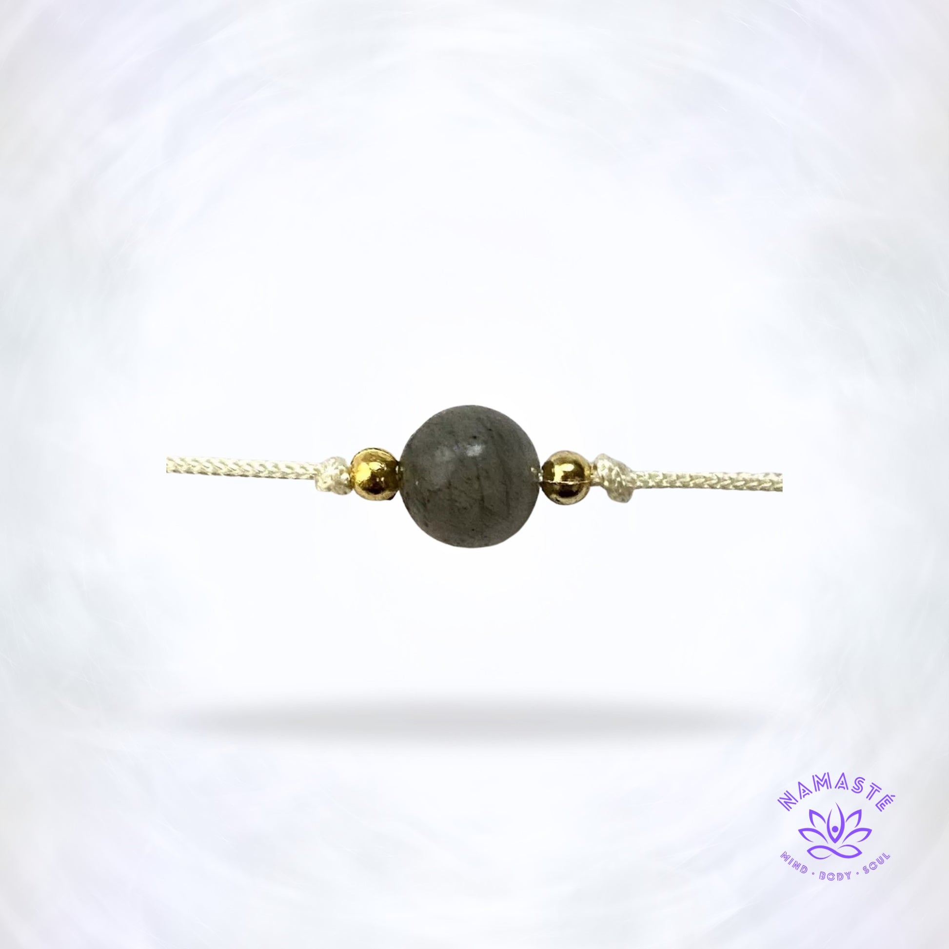 Minimalistische armband met één edelsteen — labradoriet