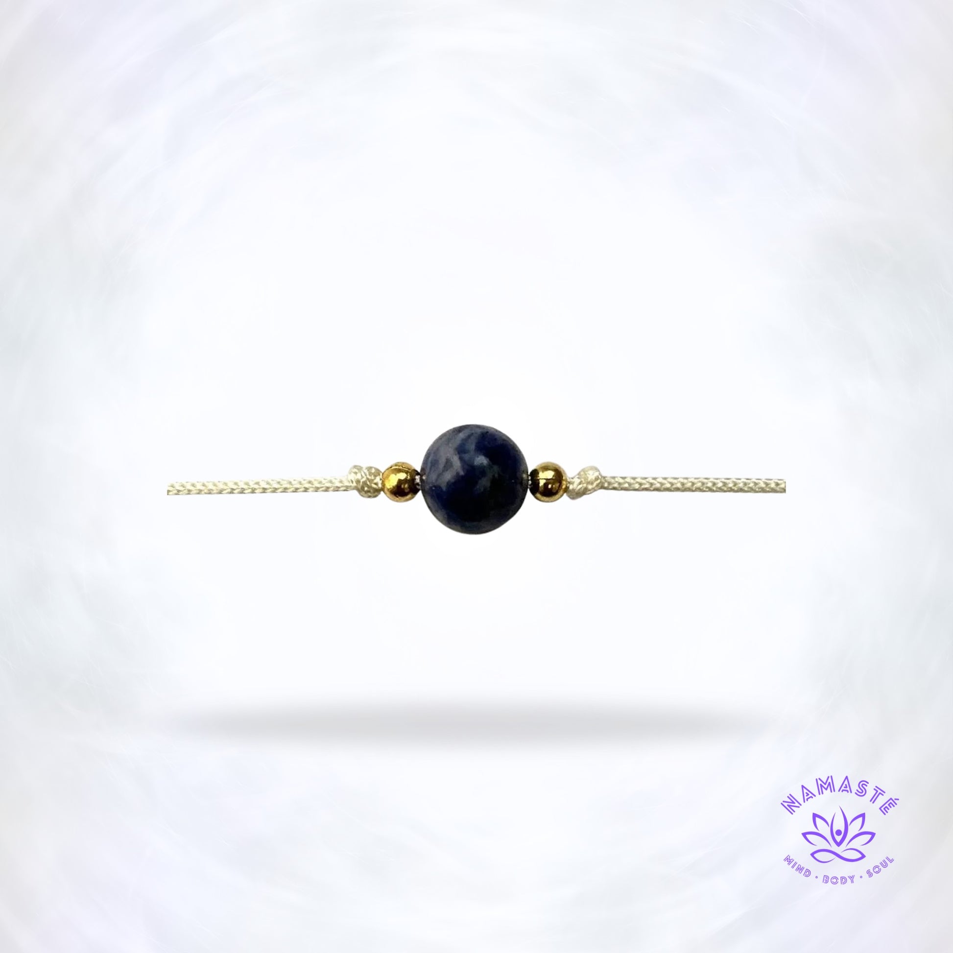 Minimalistische armband met één edelsteen — sodaliet